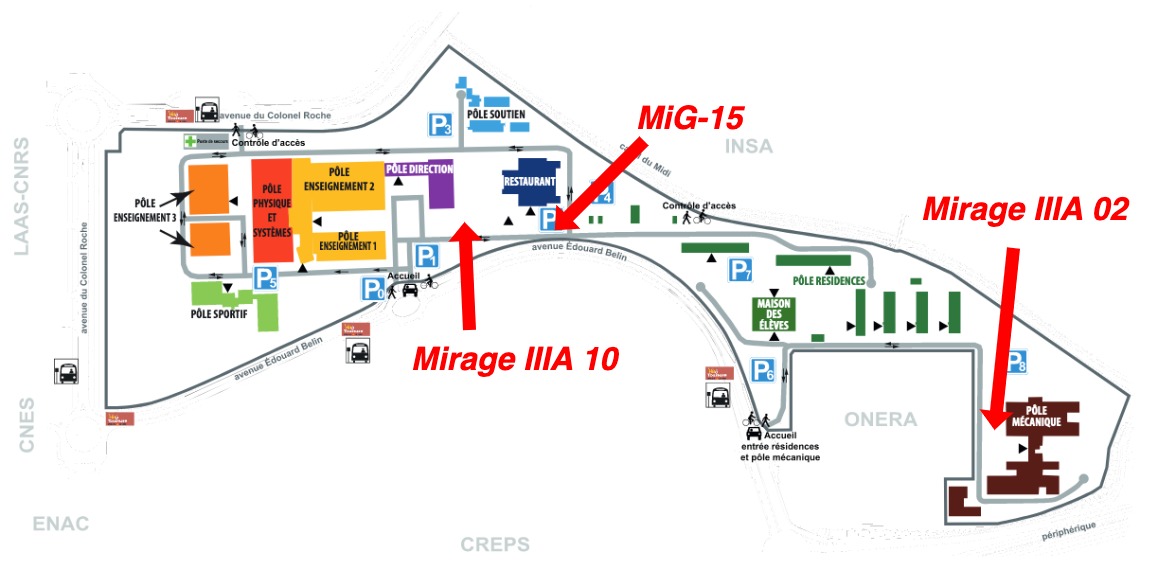 Les avions sur le campus plan_campus_avion
